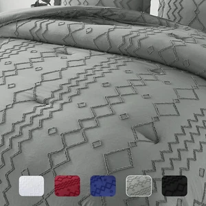 Juego de cama de edredón talla Queen King con mechones Boho con 2 almohadas - Imagen 1 de 40