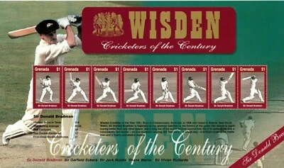 Grenada - 2001 - Cricket - 6 Sheets Total Of 33 Stamps - Scott #3096-01 - MNH - Image 1 of 4