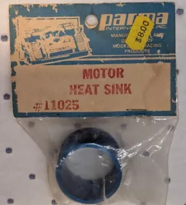 VINTAGE Parma 11025 Motor Heat Sink Wraparound Blue Anodized Aluminum RC10 - Picture 1 of 4