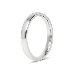 Stainless Steel Wedding Band Promise Ring - Plain Comfort Fit Design 3mm - Picture 1 of 6