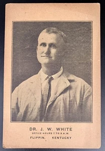 Flippin Kentucky Doctor Dr J W White Advertising Card Photo Monroe County KY Vtg - Picture 1 of 2