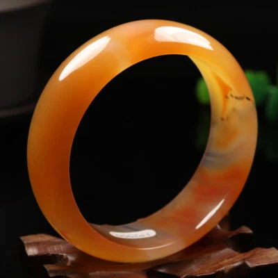 Brazalete Brazalete Ágata 60mm Natural Amarillo Marrón Calcedonia Jade 06033 Foto 1 de 4