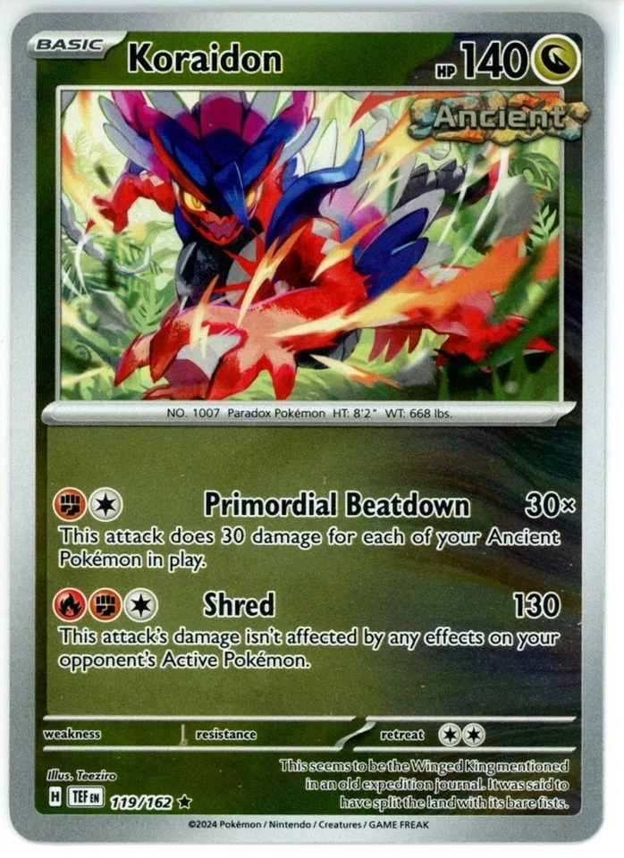 Pokemon TCG Koraidon 119/162 Sv05: Temporal Forces Reverse Holo - Image 1 of 1