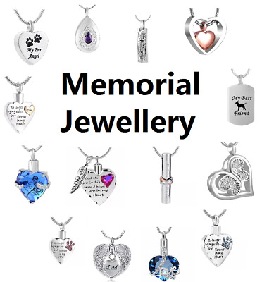 Cremation Jewellery Ashes Pendant Necklace Locket Urn Keepsake Memorial - UK • 2.77£