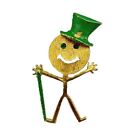 Vintage Cute Happy Face Dancer stick man top hat Gold-Tone Jewelry Brooch Pin
