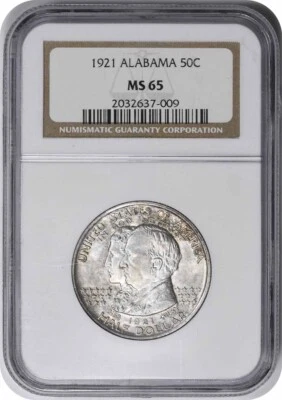 Alabama Commemorative Silver Half Dollar 1921 MS65 NGC - Image 1 of 4