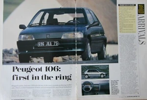 Original 1991 PEUGEOT 106 Autocar magazine Driving Report - Imagen 1 de 1