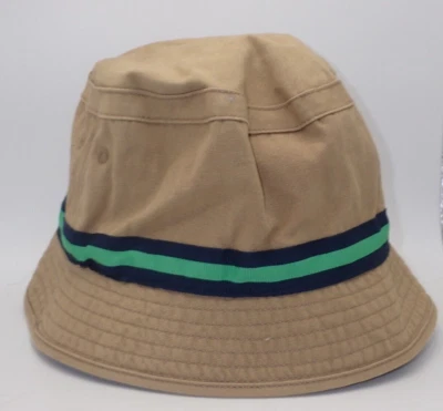Gymboree Boys Bucket Cap Khaki w/ Green Navy Fishing Hat Size Large 10/12 Youth - Image 1 of 4