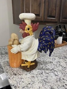 Vintage Blue Sky Rooster Utensil Holder - Picture 1 of 12