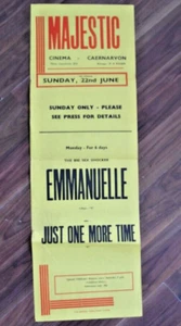 PÓSTER Emmanuelle Majestic Cinema Caernarvon Gwynedd, Gales Película Película Color X - Imagen 1 de 5