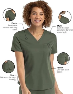 Top Maevn Matrix para mujer con cuello en V metible 1 bolsillo estilo 3503 tallas XS a 3XL - Imagen 1 de 25