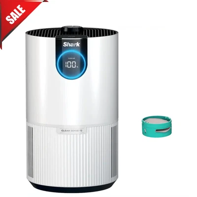 Purificador de aire Shark CleanSense - Neutralizador de olores, 500 pies cuadrados, 99,98 % de captura, blanco Foto 1 de 4