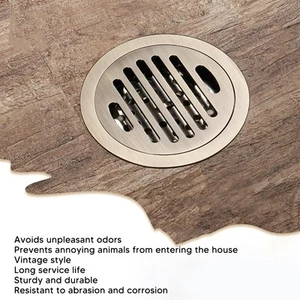 Round Shower Drain Vintage Style Robust Wearproof Sturdy Circle Floor Drain AU - Picture 1 of 12