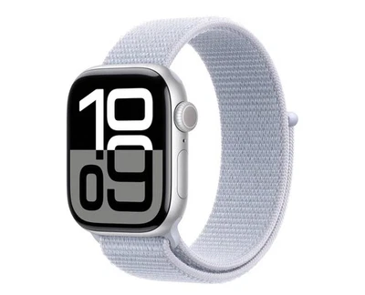 Apple Watch Series 10 42mm Aluminum Case Blue Cloud Sport Loop Silver MWWD3LW/A - Image 1 of 4