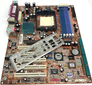 ABit AV8 Mainboard mit IO Shield (VIA K8T800 Pro) - Sockel 939 - Bild 1 von 2