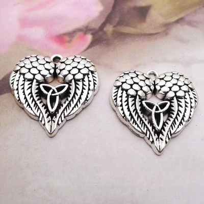 6 o 15 PIEZAS Antiguo Tono Plata ALAS DE ÁNGEL con Nudo Celta Dije Colgante JHS785 Foto 1 de 3