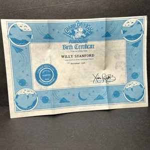 Antiguo parche de col joven astronauta certificado de nacimiento niño ~ Willy Stanford - Imagen 1 de 3
