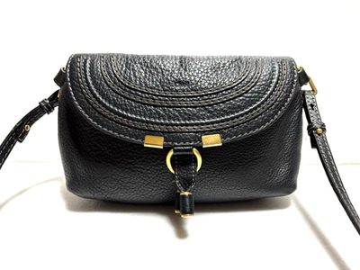 CHLOE  Calfskin Marcie Pochette Shoulder Crossbody Bag Black - Image 1 of 4