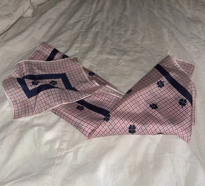 Vintage Echo Square Silk Bandana Scarf Neckerchief, White Blue Red Plaid - Picture 1 of 6