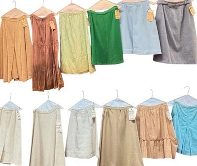 LOTE de 12 faldas vintage años 70 ropa para mujer talla XS 22-26” cintura salvamento dañado Foto 1 de 4