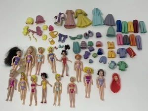 Polly Pocket Lot Dolls Clothes Shoes And Misc Accessories - Picture 1 of 13
