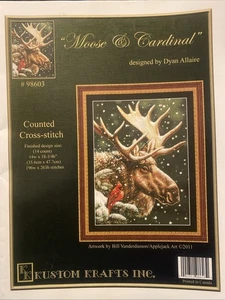 2011 Moose & Cardinal by Kustom Krafts 98603  Cross Stitch Pattern Booklet - Picture 1 of 2