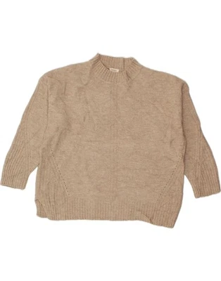 OASIS Womens Turtle Neck Jumper Sweater UK 18 XL Beige Acrylic BY03 - Image 1 of 3