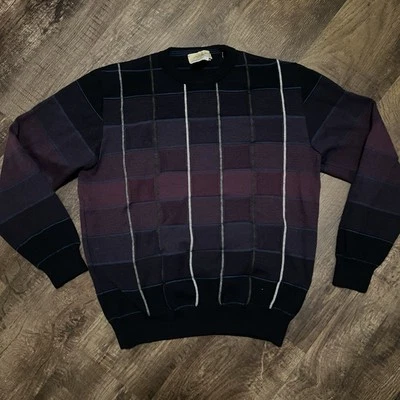 Vintage Montechiaro Wool Blend Made in Italy Purple Crewneck Size Large Sweater - Image 1 of 4
