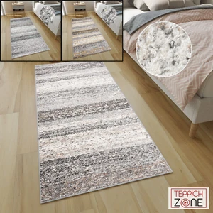 Bieżnik dywanowy wysokie włosie kudłaty szary kremowy nowoczesny design salon puszysty EKOTEX - Zdjęcie 1 z 32