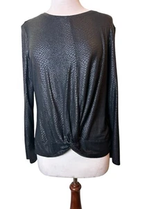 Inc International Concepts Top Size XL Black Alligator Exotic Knotted Spandex - Picture 1 of 7