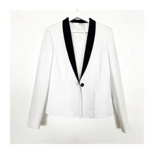 Gaelle Jacke Blazer Größe EU 46 US 12 weiß schwarz gefüttert Made in Italy RAR - Bild 1 von 7