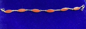 Vintage Carnelian Bracelet ~ Dark Red Brown ~ Delicate ~ Sizes  7-8" ~ 4.6g - Picture 1 of 5