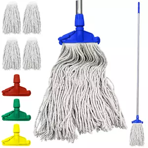 Kentucky Mop Head and Handle Set Clip 16oz Bracket 5x Replacement Floor Mopping - Picture 1 of 12
