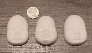 Ceramic Doll Faces  2 in X 1.5 In for handmade dolls, set of 2 - Picture 1 of 2
