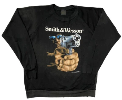 Sudadera vintage 1992 3D emblema Smith & Wesson XL motociclista 50/50 Harley años 90 Foto 1 de 4