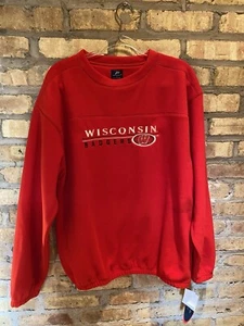 Neu mit Etikett Pro Player Fleece Wisconsin Badgers besticktes Sweatshirt für Herren Large " - Bild 1 von 8