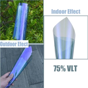 75%VLT 1M*3M Chameleon Car Front Window Tinting Film Sun Blocking Solar Film - Picture 1 of 8