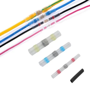 100pcs Solder Seal Heat shrink Terminal Tubing Wire Crimp Butt Connector Set - Picture 1 of 5