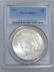1923 P Peace Dollar PCGS MS65 Original Frosty Luster PQ Just Graded #F43C - Picture 1 of 4