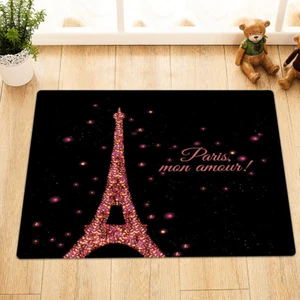  Paris Colored Eiffel Tower Floor Carpet Non-skid Door Bath Mat Room Decor Rugs - Picture 1 of 9