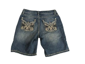 Pantalones Cortos Bermudas Jeans Nine West Para Mujer Talla 4 Cintura 30 Bolsillos con Solapa Bordados - Imagen 1 de 8