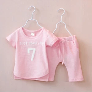 Little Boys Girls Summer Outfit Clothes Cute Casual Tops & Shorts Clothing Set - Picture 1 of 8