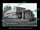 OLD POSTCARD SIZE PHOTO OF HILLSBORO WISCONSIN THE MOBIL GAS STATION c1930