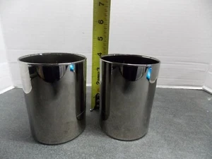 Vintage Glassware “Craftsman” Made in USA reverse painted silver set 2 Glasses - Picture 1 of 7