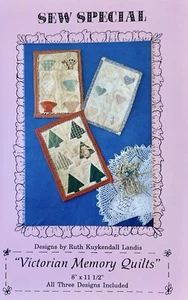 Victorian Memory Quilts Pattern Primitive Folk Art Muslin Trees Hearts Baskets - Picture 1 of 2