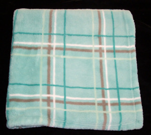 Little Miracles Aqua Sarcelle gris blanc plaid couverture bébé à rayures turquoise Costco