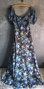 Ladies Lipsy Alana Blue Floral Maxi Dress Flare UK10 New With Tags - Picture 1 of 11