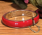 Vintage Red Inlay Bracelet Bakelite Enamel
