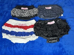 New RuffleButts Diaper Covers for Infant Girls Denim, Black Satin, Zebra, RW&B - Picture 1 of 9