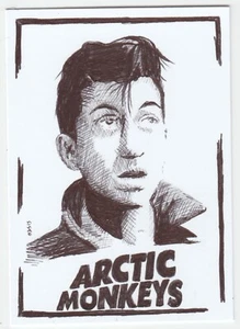 ACEO Art Sketch Card Musician Alex Turner from Arctic Monkeys Ink Drawing - Picture 1 of 4